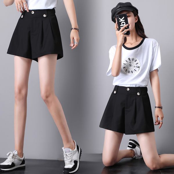 women's shorts summer fashion ladies wide leg plus size loose elastic high waist casual black white, White;black
women's shorts summer fashion ladies wide leg plus size loose elastic high waist casual black white, White;black