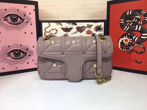 

designer luxury handbags purses women genuine leather atmospheric classic Handbag fashion versatile chain bag high-end quality handbag