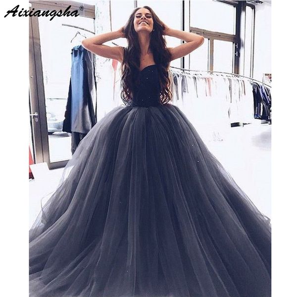 gorgeous ball gown evening dress 2019 robe soiree dubai sweetheart beading gray tulle long prom dresses, White;black
gorgeous ball gown evening dress 2019 robe soiree dubai sweetheart beading gray tulle long prom dresses, White;black