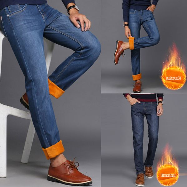 selling men winter thermal jeans pants straight plush soft warm slim denim trousers -b5, Blue
selling men winter thermal jeans pants straight plush soft warm slim denim trousers -b5, Blue