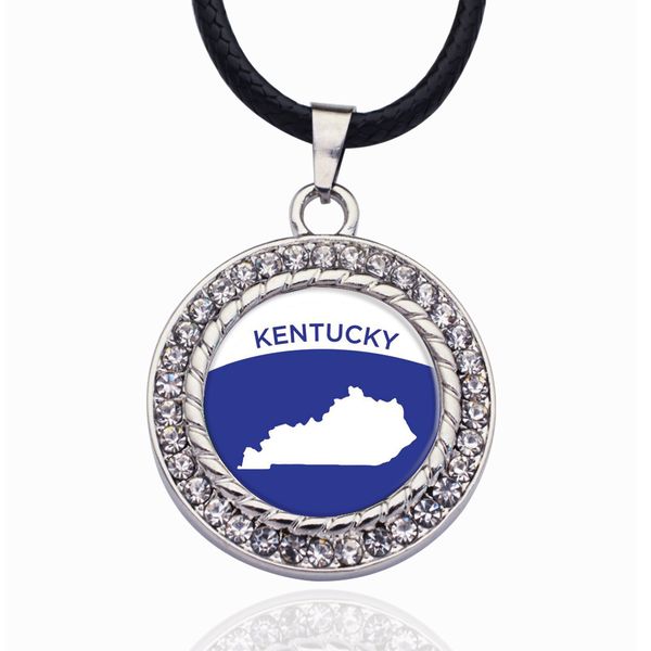 kentucky outline circle charm crystal pendant necklace for women wedding party gift, Bronze;silver
kentucky outline circle charm crystal pendant necklace for women wedding party gift, Bronze;silver