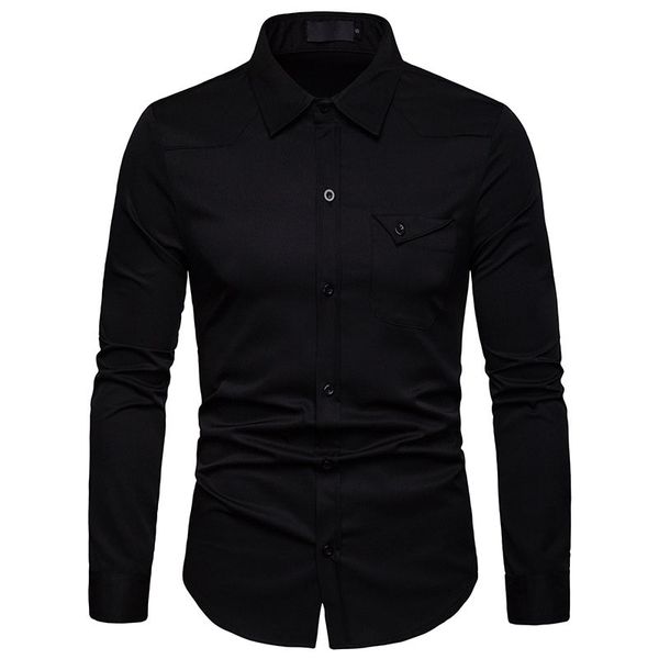 mens black casual shirts 2019 brand new slim fit long sleeve dress shirt men pocket business work shirt camisa social masculina, White;black
mens black casual shirts 2019 brand new slim fit long sleeve dress shirt men pocket business work shirt camisa social masculina, White;black