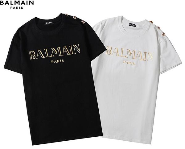

Лето XXL Balmain Новая модель высокого качества чистого хлопка Letter Printed моды T-Shirt Дышащие Tee Повседневная Мужчины Женщины тенниска
