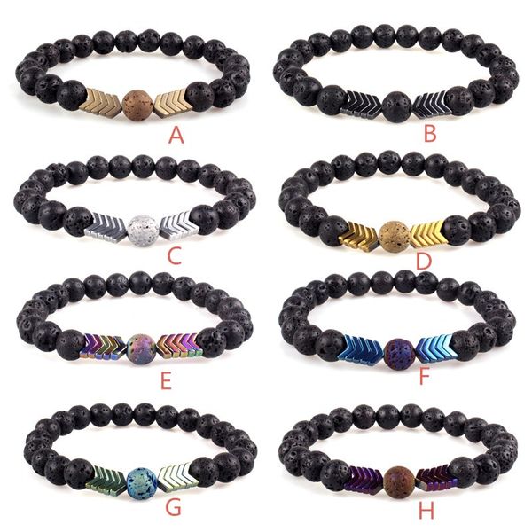 8 colors volcanic lava stone essential oil diffuser bracelets bangle healing balance yoga magnet arrow beads bracelet, Black
8 colors volcanic lava stone essential oil diffuser bracelets bangle healing balance yoga magnet arrow beads bracelet, Black