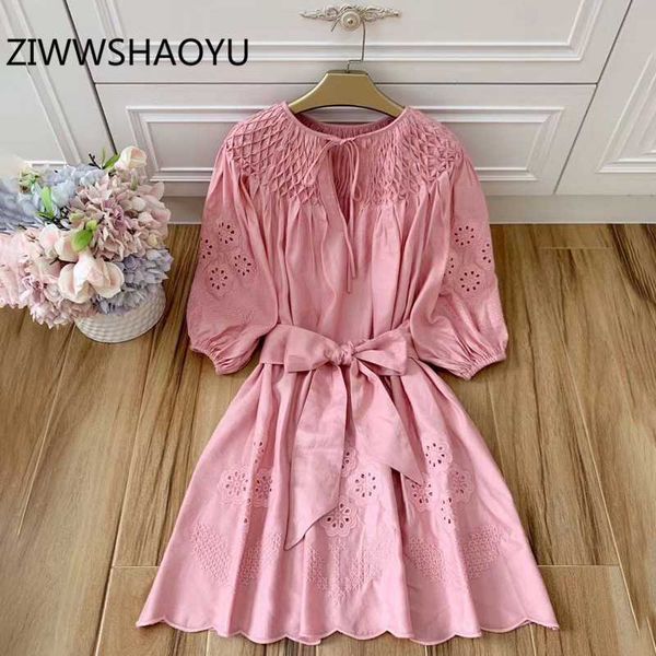 ziwwshaoyu summer female pink hollow out embroidery cotton linen dress runway designer women bow belt sweet party mini dresses, Black;gray
ziwwshaoyu summer female pink hollow out embroidery cotton linen dress runway designer women bow belt sweet party mini dresses, Black;gray