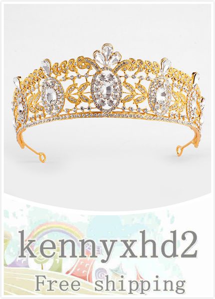 h1073 new full diamond multi crystal luxury european baroque alloy bridal crown accessories crown, White;golden
h1073 new full diamond multi crystal luxury european baroque alloy bridal crown accessories crown, White;golden