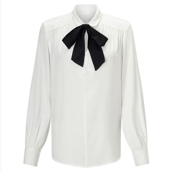 2019 chiffon casual full sleeve women shirts solid turn-down collar bow loose s 6xl female blouses, White
2019 chiffon casual full sleeve women shirts solid turn-down collar bow loose s 6xl female blouses, White