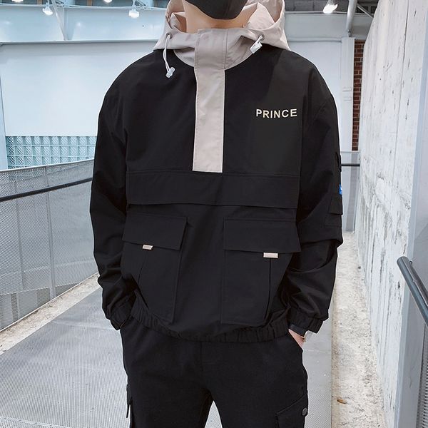 men front pocket young man hooded jackets casual outwear coats men jacket brand new loose windbreaker jacket, Black;brown
men front pocket young man hooded jackets casual outwear coats men jacket brand new loose windbreaker jacket, Black;brown