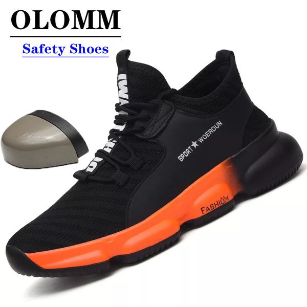 new safety work men boots steel toe shoes indestructible shoes super light weight outdoors anti smashing puncture proof non slip, Black
