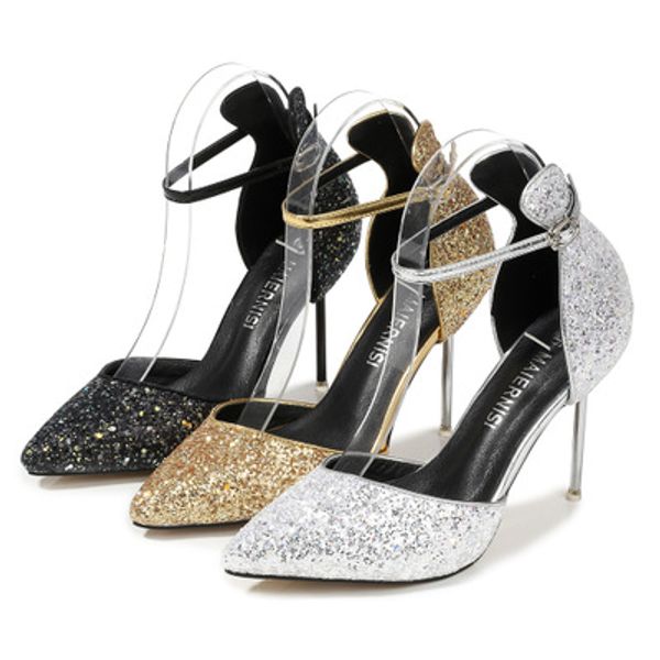2020 new bling summer women sandals stilettos high heel 10cm sandals shoes silver princess pointed toe ladies wedding shoes, Black
2020 new bling summer women sandals stilettos high heel 10cm sandals shoes silver princess pointed toe ladies wedding shoes, Black