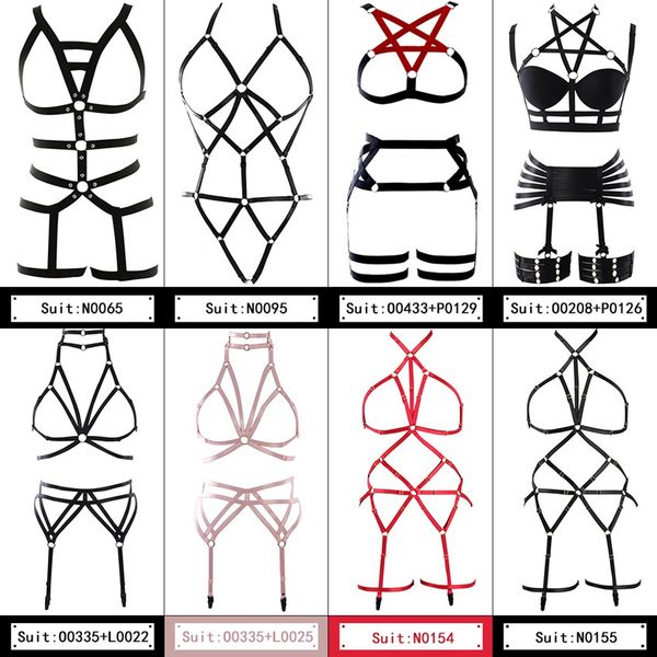 women strappy harness bra body bondage belt set pentagram punk goth cage lingerie garter plus size festival gift, Black;white
women strappy harness bra body bondage belt set pentagram punk goth cage lingerie garter plus size festival gift, Black;white