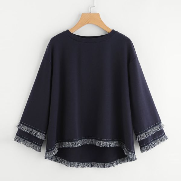 womens long sleeve tiered fringe tassel sweatshirt jumper pullover casual wild ropa mujer, White 
womens long sleeve tiered fringe tassel sweatshirt jumper pullover casual wild ropa mujer, White