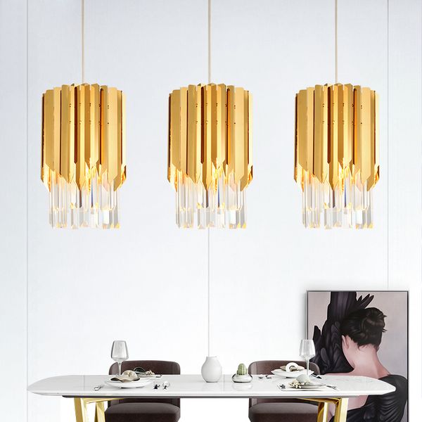modern crystal lamp for dining room light polished gold stainless steel suspension lighting fixtures led cristal lustre
modern crystal lamp for dining room light polished gold stainless steel suspension lighting fixtures led cristal lustre