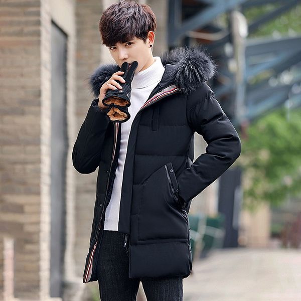 autumn & winter thick men hooded mid-length down jacket cotton-padded clothes youth origional hong wave cotton-padded clothes me, Black
autumn & winter thick men hooded mid-length down jacket cotton-padded clothes youth origional hong wave cotton-padded clothes me, Black