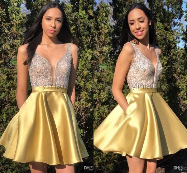 short homecoming dresses deep v neck sequined pleats prom dress cocktail party dress robe vestidos de feista, Blue;pink
short homecoming dresses deep v neck sequined pleats prom dress cocktail party dress robe vestidos de feista, Blue;pink