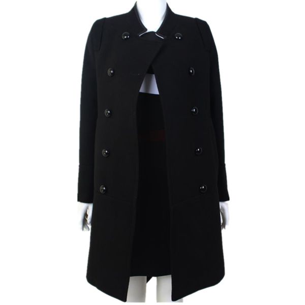 2019 autumn winter black woolen coat women double breasted stand collar wool blends coat
2019 autumn winter black woolen coat women double breasted stand collar wool blends coat