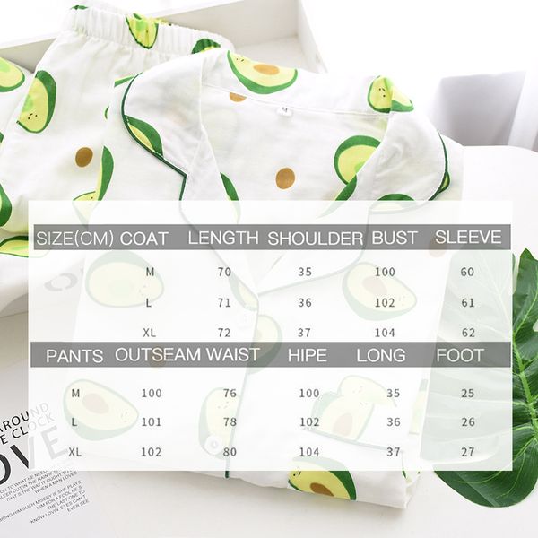 women's pajamas sets cotton gauze avocado printed casual long sleeve sleepwear suit home 2pcs turn-down neck shirt+pants pyjamas, Black;red
women's pajamas sets cotton gauze avocado printed casual long sleeve sleepwear suit home 2pcs turn-down neck shirt+pants pyjamas, Black;red