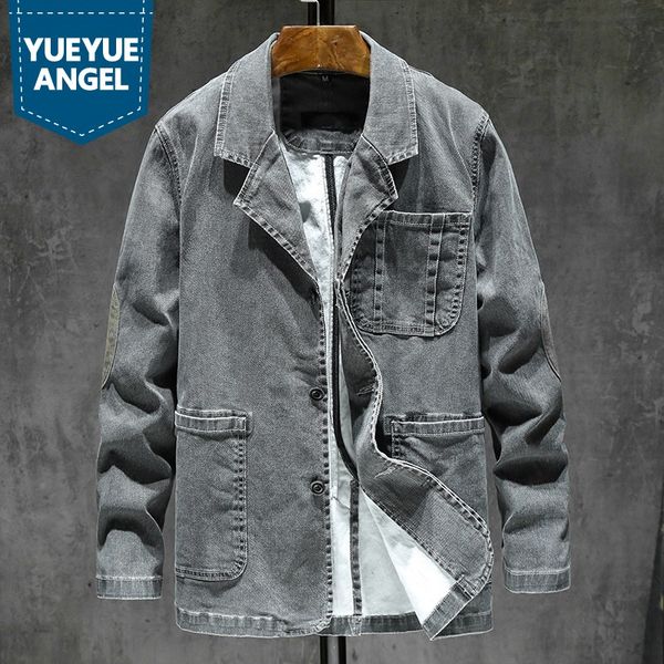 autumn casual cowboy jacket men streetwear slim fit suit collar single breasted denim coat gray vintage work outwear male m-3xl, Black;brown
autumn casual cowboy jacket men streetwear slim fit suit collar single breasted denim coat gray vintage work outwear male m-3xl, Black;brown