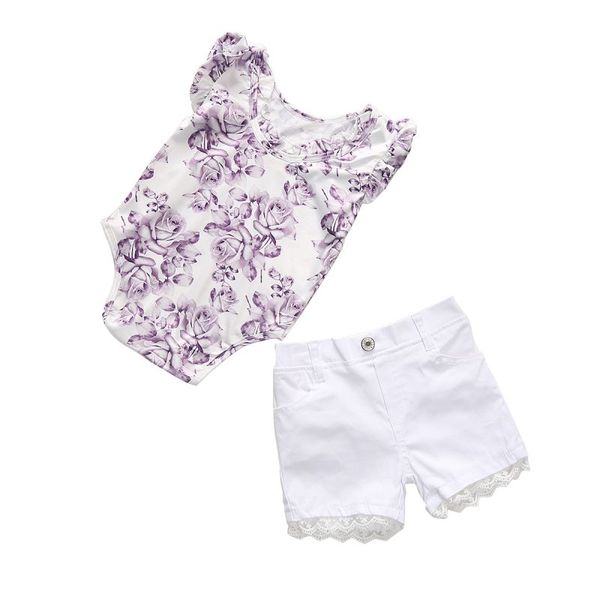kids summer baby girl flare sleeve flower pattern romper +lace design shorts outfits clothes, White
kids summer baby girl flare sleeve flower pattern romper +lace design shorts outfits clothes, White