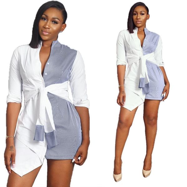 womens summer shirt skirt panelled striped long sleeve shirts dress fashion lady sashes causal long blouses women clothing, White
womens summer shirt skirt panelled striped long sleeve shirts dress fashion lady sashes causal long blouses women clothing, White