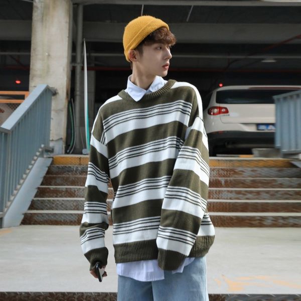 winter new striped sweater men warm fashion casual o-neck sweater pullover man streetwear wild loose male clothes, White;black
winter new striped sweater men warm fashion casual o-neck sweater pullover man streetwear wild loose male clothes, White;black