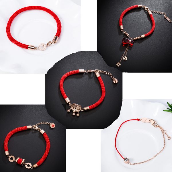fashion bracelet women's variety of rose gold titanium steel red rope alphabet bracelets jewelry wholesale, Golden;silver
fashion bracelet women's variety of rose gold titanium steel red rope alphabet bracelets jewelry wholesale, Golden;silver