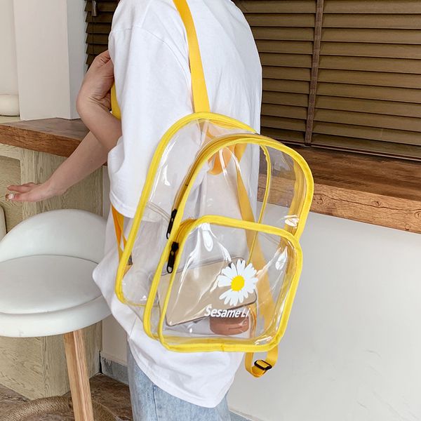 transparent women's backpack student daisy printed summer shoulder bag waterproof travel pvc bagpack leisure daily beach bookbag
transparent women's backpack student daisy printed summer shoulder bag waterproof travel pvc bagpack leisure daily beach bookbag
