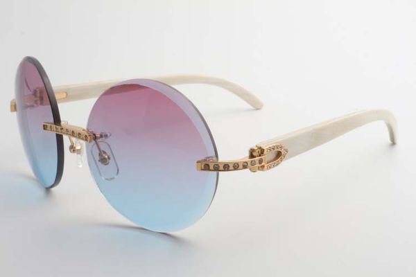 new style small diamonds sunglasses 3524012 round trimming lens with natural white buffalo horn temples, size: 56-18-140 mm, White;black
new style small diamonds sunglasses 3524012 round trimming lens with natural white buffalo horn temples, size: 56-18-140 mm, White;black