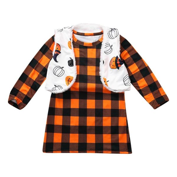 arloneet 2pcs infant baby halloween children kids girls plaid printed dress+reversible coat vest set suit outfits ca13, Red;yellow
arloneet 2pcs infant baby halloween children kids girls plaid printed dress+reversible coat vest set suit outfits ca13, Red;yellow