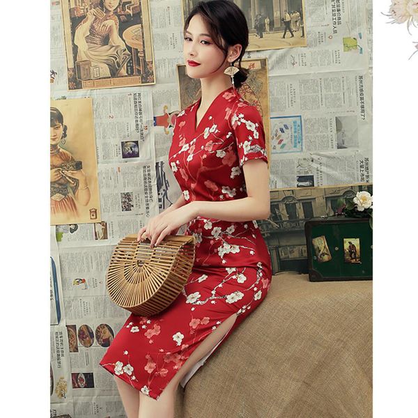 spring summer chinese style young girls daily improvement temperament lady the chinese dress, Red
spring summer chinese style young girls daily improvement temperament lady the chinese dress, Red