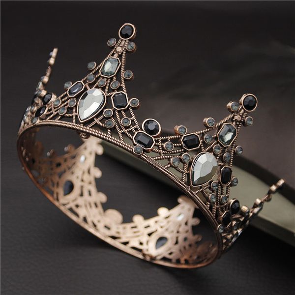 vintage black crystal round diadem bride crown for bridal wedding hair jewelry prom party cake ornaments head accessories, Golden;white
vintage black crystal round diadem bride crown for bridal wedding hair jewelry prom party cake ornaments head accessories, Golden;white