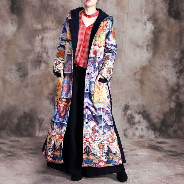 johnature women chinese style warm parkas hooded button print floral coats pockets thick harajuku winter 2019 new parkas coats, Black
johnature women chinese style warm parkas hooded button print floral coats pockets thick harajuku winter 2019 new parkas coats, Black
