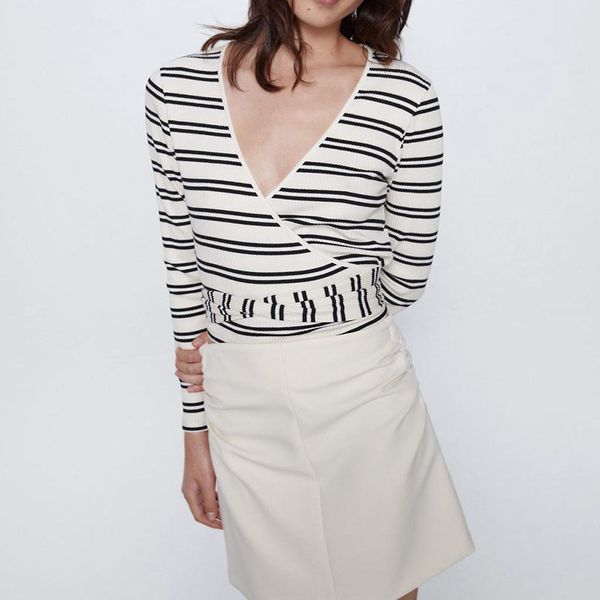 women's t-shirt women fashion lace up bow striped t shirt v neck long sleeve knot slim crop casual street wear tee, White
women's t-shirt women fashion lace up bow striped t shirt v neck long sleeve knot slim crop casual street wear tee, White