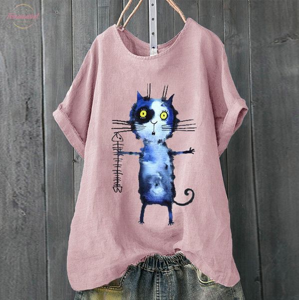 women tshirts plus size short sleeve funny cat print cotton linen o neck print pullover shirt femme 2020, White
women tshirts plus size short sleeve funny cat print cotton linen o neck print pullover shirt femme 2020, White