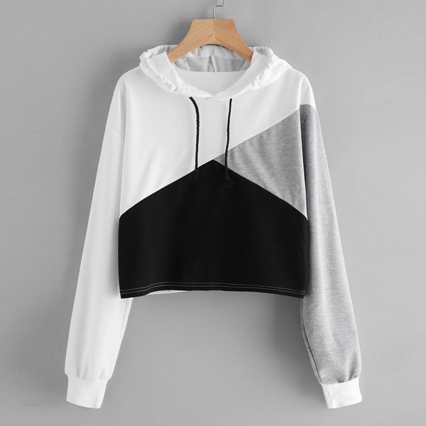 womens hoodie sweatshirt patchwork long sleeve korean style jumper hooded pullover blouse casual tracksuit sudadera mujer, Black
womens hoodie sweatshirt patchwork long sleeve korean style jumper hooded pullover blouse casual tracksuit sudadera mujer, Black