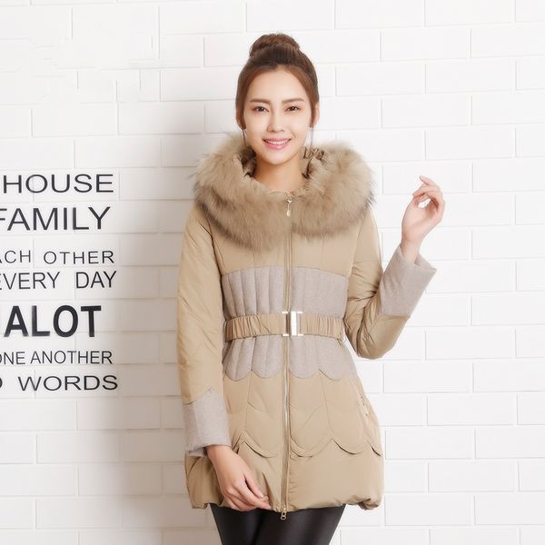 winter new women real large fur collar hooded parka lady fashion slim adjustable waist down jacket casual long sleeve coat z379, Black
winter new women real large fur collar hooded parka lady fashion slim adjustable waist down jacket casual long sleeve coat z379, Black