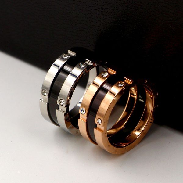 fashion temperament black rose notch four zircon ring titanium steel ring for men and women jewelry gift wholesale, Slivery;golden
fashion temperament black rose notch four zircon ring titanium steel ring for men and women jewelry gift wholesale, Slivery;golden