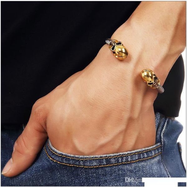 hip-hop charm gold skull bangle mens adjusted titanium steel fashion nightclub party male bracelets, Golden;silver
hip-hop charm gold skull bangle mens adjusted titanium steel fashion nightclub party male bracelets, Golden;silver