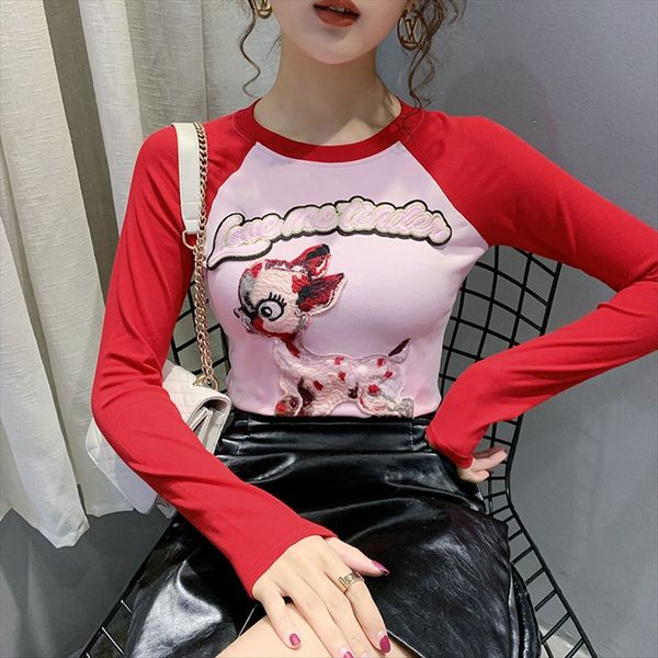 fashion2020 сезона t- вышивка длинного рукава футболки женщины вышивка цвета соответствие вокруг шеи ins супер огнь тонких базовой рубашки, White
fashion2020 сезона t- вышивка длинного рукава футболки женщины вышивка цвета соответствие вокруг шеи ins супер огнь тонких базовой рубашки, White