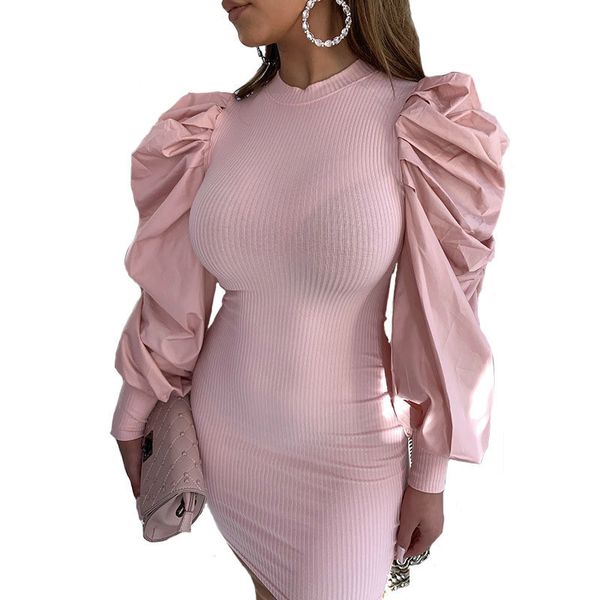 casual dresses deat 2021 spring o neck long puff sleeve pink slim elegant short mini dress women mh552, Black;gray
casual dresses deat 2021 spring o neck long puff sleeve pink slim elegant short mini dress women mh552, Black;gray