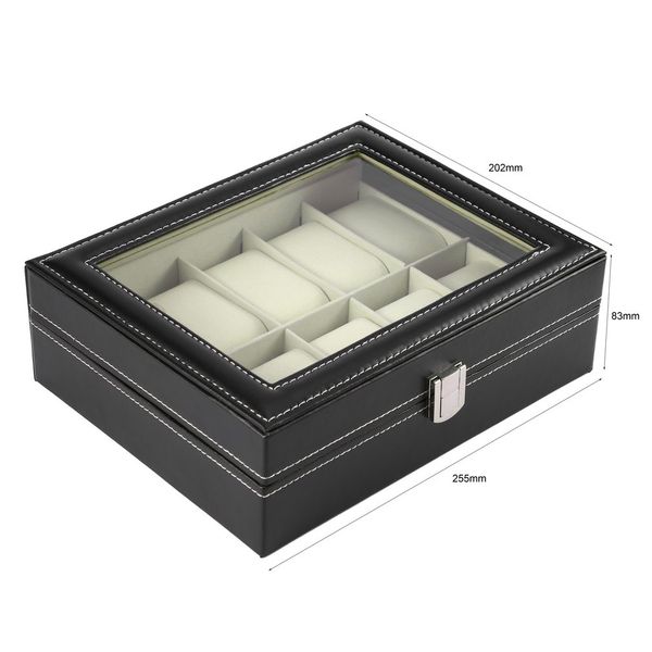 10 slots pu leather black watch box case jewelry display storage organizer holder packaging collection casket caja de for men, Black;blue
10 slots pu leather black watch box case jewelry display storage organizer holder packaging collection casket caja de for men, Black;blue