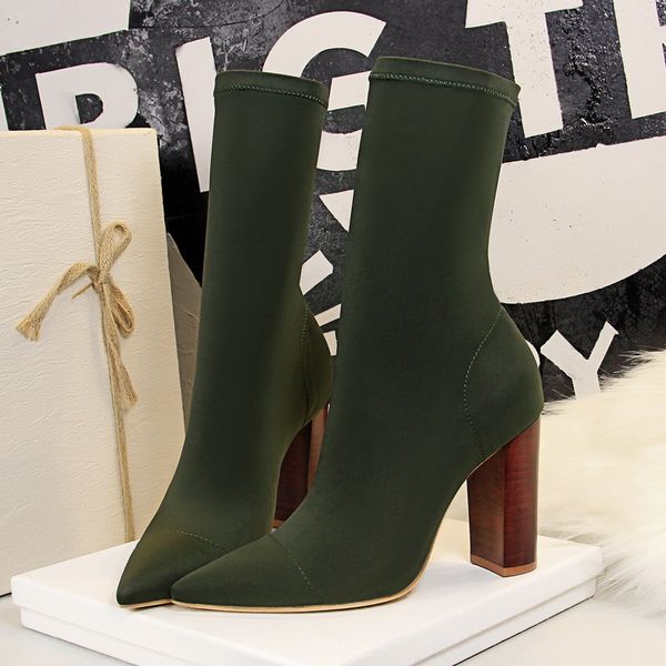 mid-calf boots new stretch sock boots chunky block heels high heels fetish high-heeled silk shoes women boots, Black
mid-calf boots new stretch sock boots chunky block heels high heels fetish high-heeled silk shoes women boots, Black