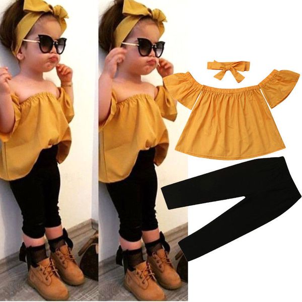 toddler baby girls clothes off shoulder pullover short sleeve solid pants bow headband 3pc kids cotton lovely outfits, White
toddler baby girls clothes off shoulder pullover short sleeve solid pants bow headband 3pc kids cotton lovely outfits, White