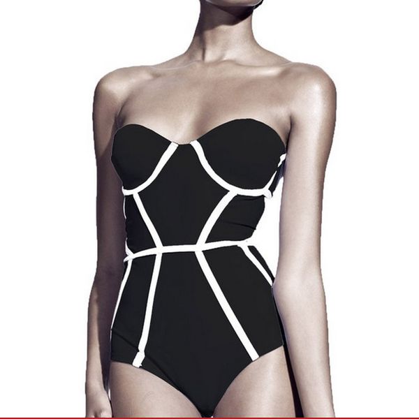 black strapless one piece biniki women beach wear push up swimsuit summer patchwork bodysuit swimwear 2019 fashion, Black;white
black strapless one piece biniki women beach wear push up swimsuit summer patchwork bodysuit swimwear 2019 fashion, Black;white
