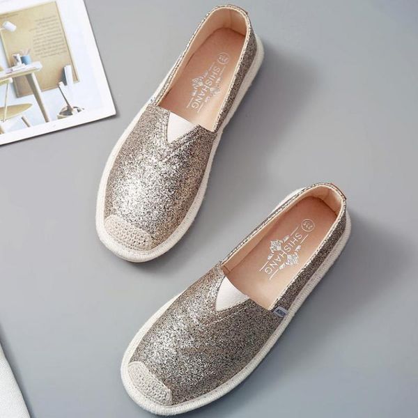 women loafers paillette spring flat shoes ladies sequin fisherman casual shoes lightweight breathable golden loafers lazy flats y190704, Black
women loafers paillette spring flat shoes ladies sequin fisherman casual shoes lightweight breathable golden loafers lazy flats y190704, Black