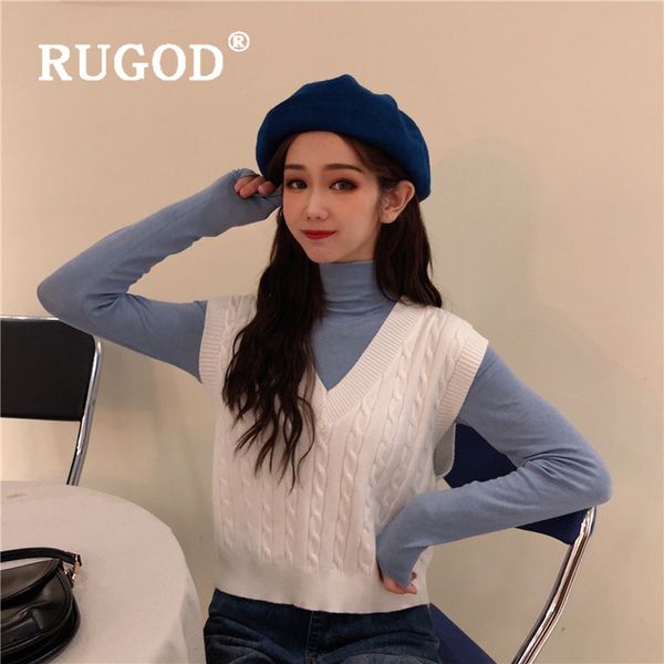 rugod 2019 new autumn women's knitted vest solid v neck sleeveless short style vintage sweater vest fashion female casual, Black;white
rugod 2019 new autumn women's knitted vest solid v neck sleeveless short style vintage sweater vest fashion female casual, Black;white
