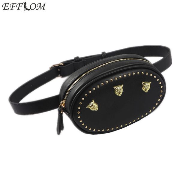 fashion women waist bag designer tiger head studded leather fanny pack women 2018 new summer functional bum chest belt bag round
fashion women waist bag designer tiger head studded leather fanny pack women 2018 new summer functional bum chest belt bag round