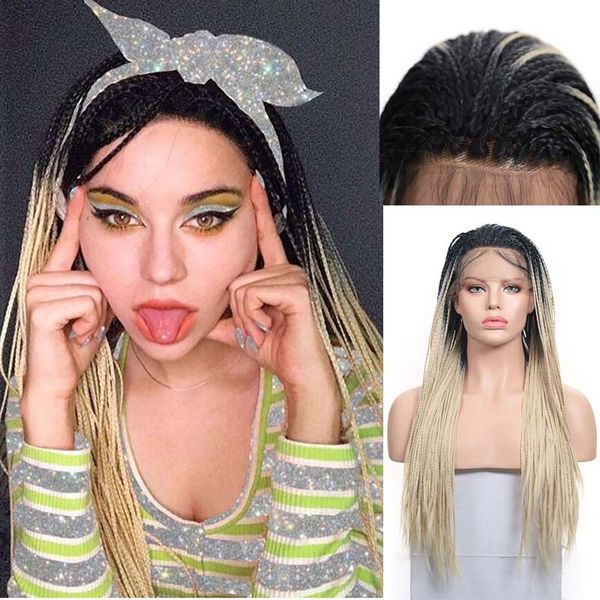 aimeya lace front wigs synthetic black ombre blonde box braids wig with baby hair half hand tied braided wigs for black women
aimeya lace front wigs synthetic black ombre blonde box braids wig with baby hair half hand tied braided wigs for black women