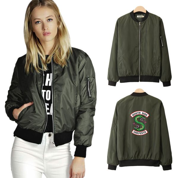 spring 2019 jacket women riverdale bomber jacket spring harajuku streetwear thin tooling south side serpents streetwear, Black;brown
spring 2019 jacket women riverdale bomber jacket spring harajuku streetwear thin tooling south side serpents streetwear, Black;brown