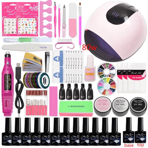 manicure set acrylic nail kit 12 color 45w/80w led uv lamp 2000 rpm electric manicure machine tools gel nail polish set
manicure set acrylic nail kit 12 color 45w/80w led uv lamp 2000 rpm electric manicure machine tools gel nail polish set